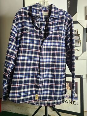 JACK & JONES Men's Blue Plaid Button-Up Shirt